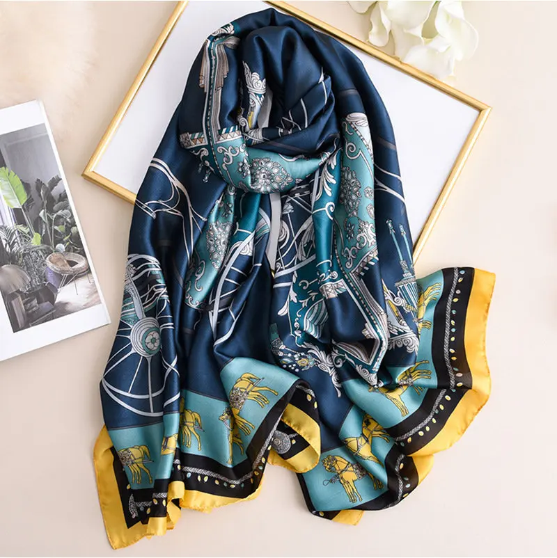 Luxury Brand Women Silk Scarf Beach Shawl Echarpe Summer Wrap Scarves Female Beach Bandana Ladies Chiffon Foulard Muffler