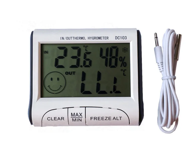 DC103 Thermometer Portable Test Indoor and Outdoor Temperature and Humidity Meter Mini Thermometer