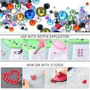 Hotfix Strass Crystal Clear AB Flatback Iron Rooms Heiße Lösung für Stickdekorationen Kleidungskonten 10 Hauptverkäufe Baby Thermalband Baby - №5