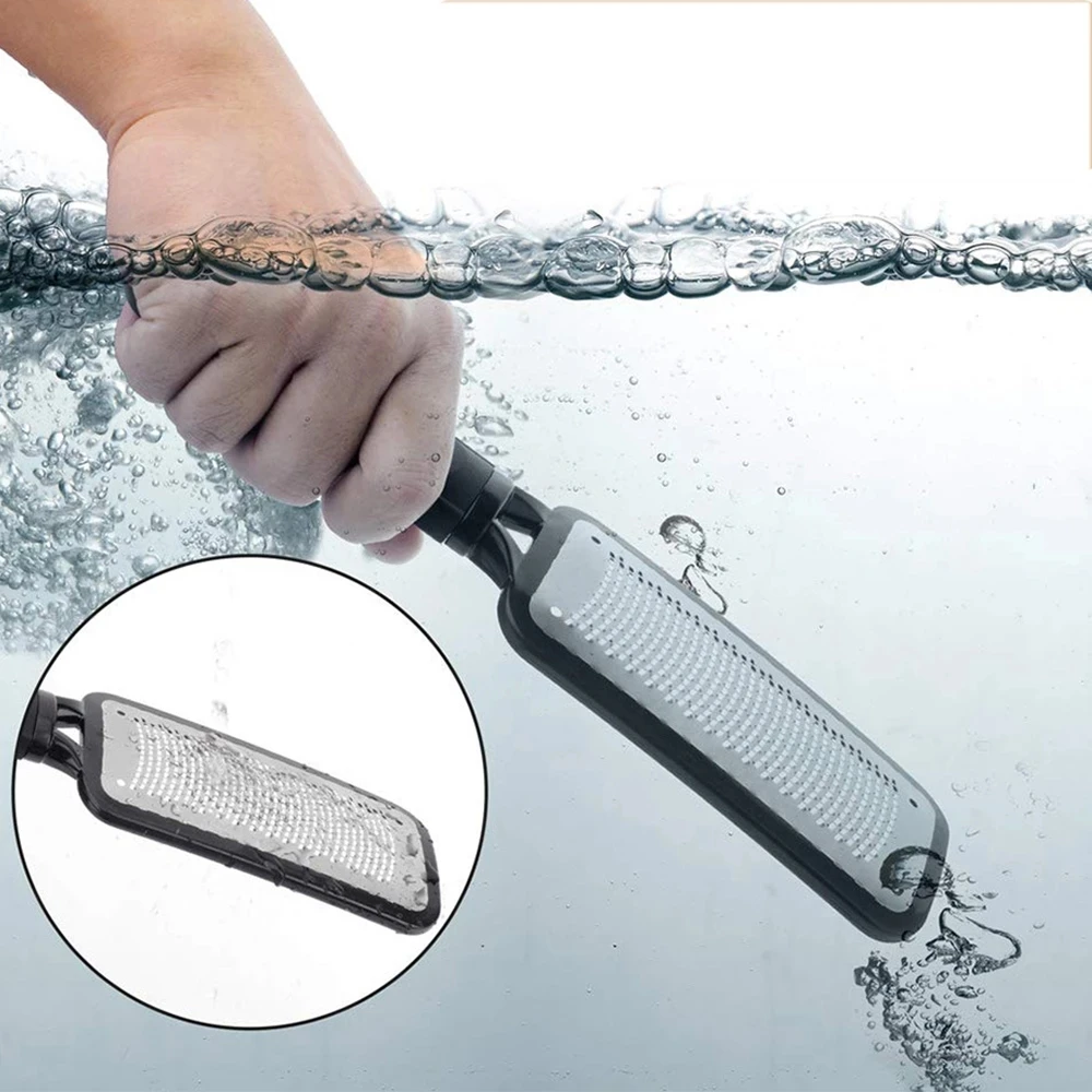 Lima de raspado inoxidable reutilizable para el cuidado de los pies, eliminador de callos duros, rallador exfoliante, cuidado de los pies, pedicura, herramientas de fácil limpieza, 1 unidad
