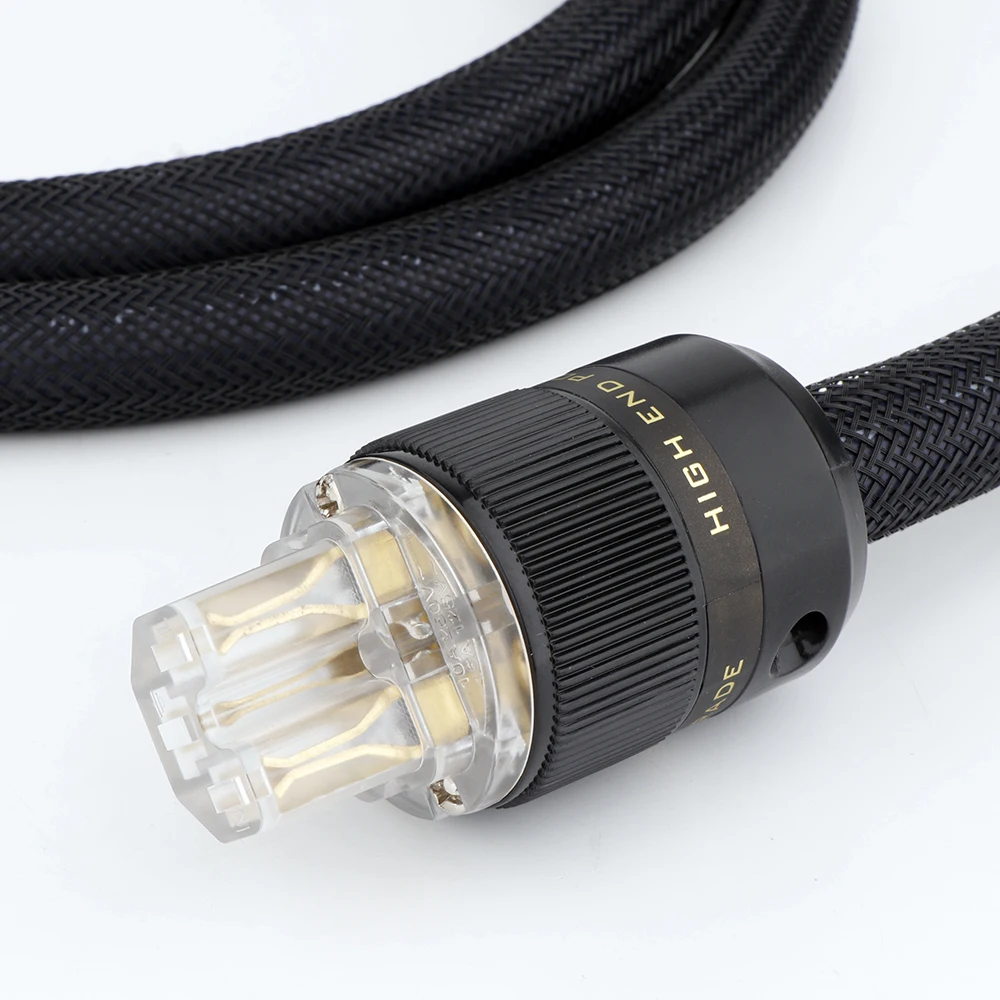 Cabo de alimentação de áudio hifi 6n ofc, cobre ue/eua/au, conexão de escudo duplo, amplificador de filterura, cabo de alimentação para amplificador de cd