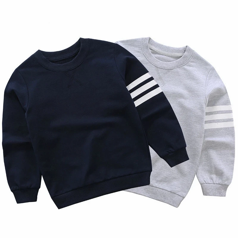 

Spring Causal Solid Tops Children's Wear Long-sleeved Round Neck Pullover Baby Boys Sweater Clothing Sweatshirt Clothes