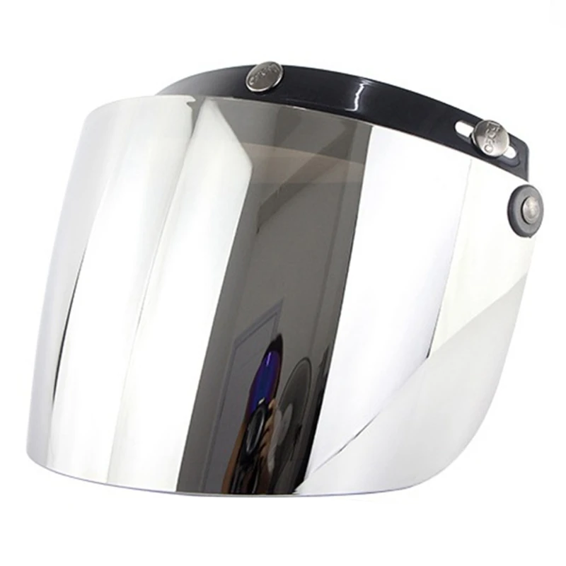 2024 New Open Face Helmet Visor Motorcycle Helmet Bubble Visor Lens Bubble Shield 3-Snap Design Flip Up Down Helmets Accessories