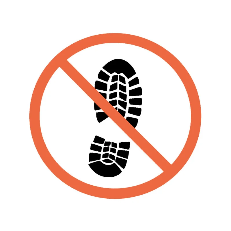 

1 pcs No Walking Is Allowed Here PVC water proof Decal Car decoration Sticker Shoe Print 12.2CMX12.2CM
