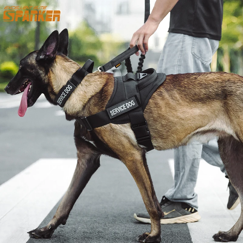 EXCELLENT ELITE SPANKER Tactical Dog Harness Pet German Shepherd Training Vest Dog Harness for Small Medium Large Dogs