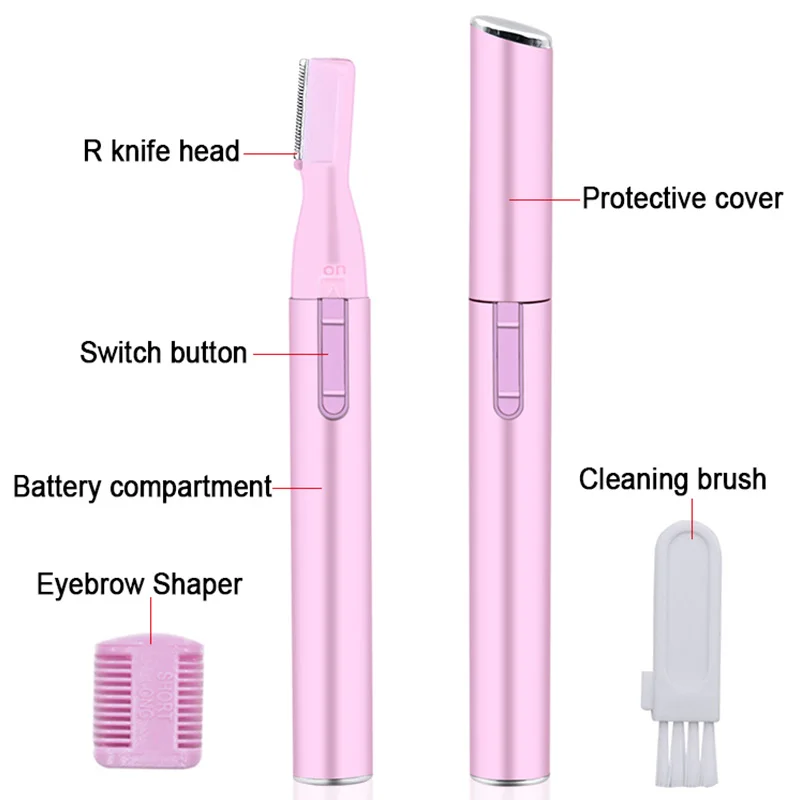 Electric Face Eyebrow Scissors Hair Trimmer Mini Portable Women Body Shaver Remover Blade Razor Epilator