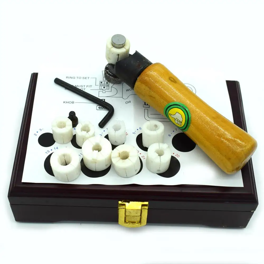 Ring Setters Kit Stone Setting Clamp With 8 Dies Rings Size 13-22mm Jewelry Tools