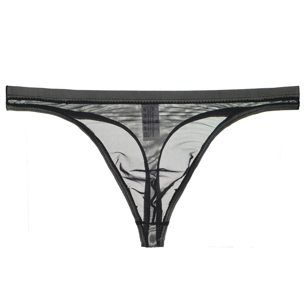 Ropa interior Sexy transpirable para hombre, Tanga de encaje con parte trasera en T, lencería transparente de alta calidad, bragas fetiche Tang