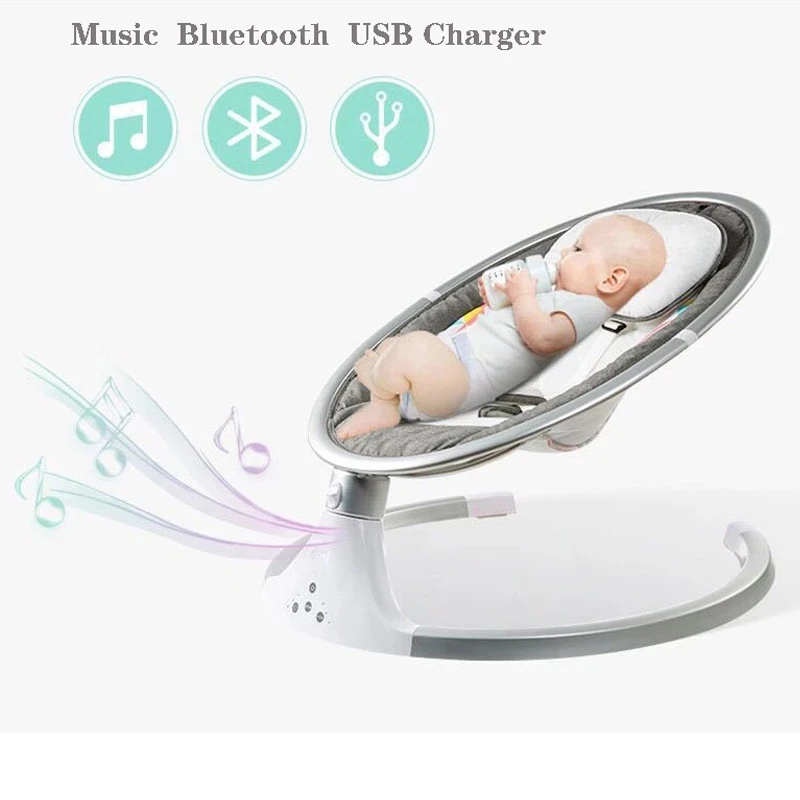 Baby Electric Rocking Chair Baby Bouncer Newborn Cradle  Music Bluetooth Newborn Rocker Swing Chair For 0-3 years old