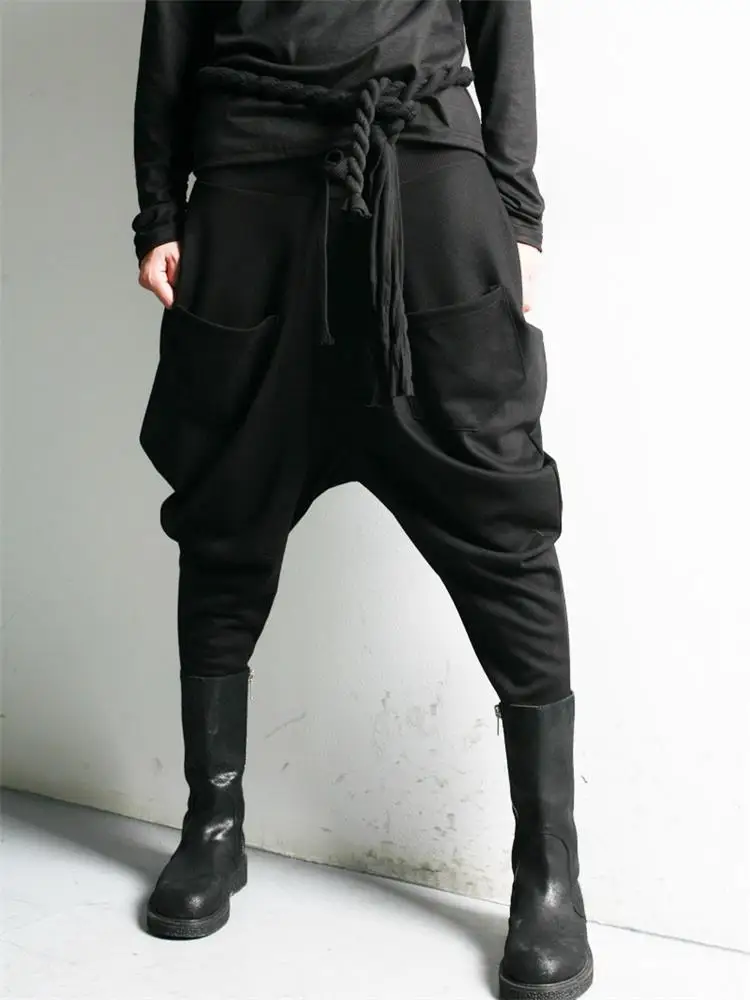 Men Harlan Pants Hanging Crotch Pants Spring And Autumn New Dark Fashion Personality Hip Hop Casual Large Size Small Foot Pants