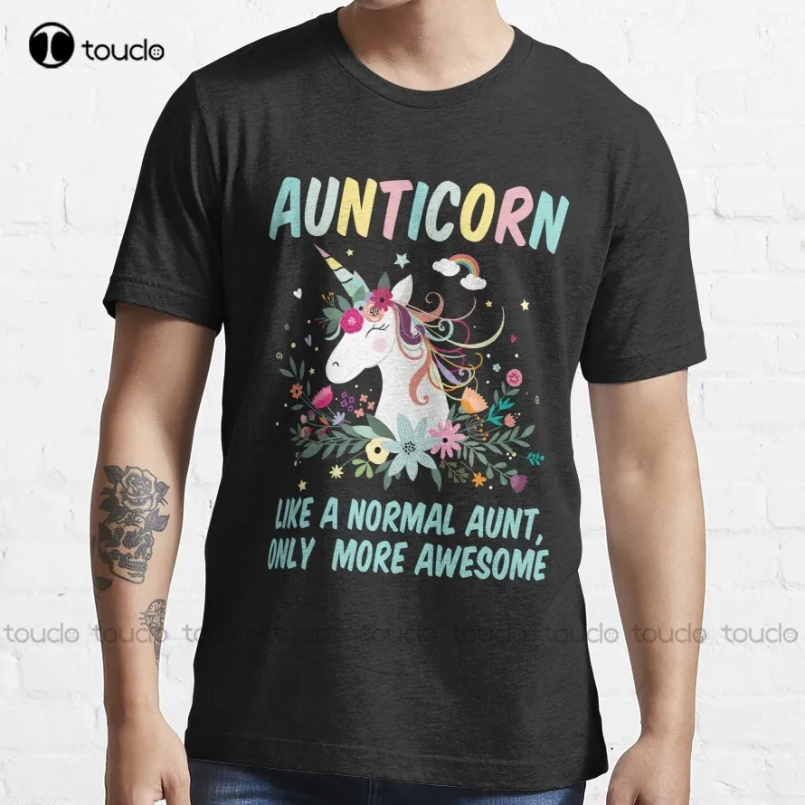 Aunticorn Like A Normal Aunt Only More Awesome -Variant (Blue) T-Shirt Mens Graphic T-Shirts Custom Aldult Teen Unisex Xs-5Xl