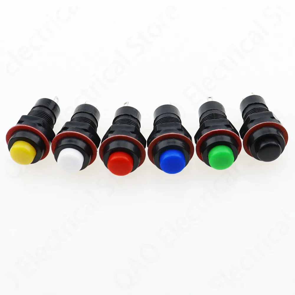 6pcs DS-211 DS-213 Push Button Switch 10mm Momentary / Self Locking Round Button Switch DS211 DS213 miniature