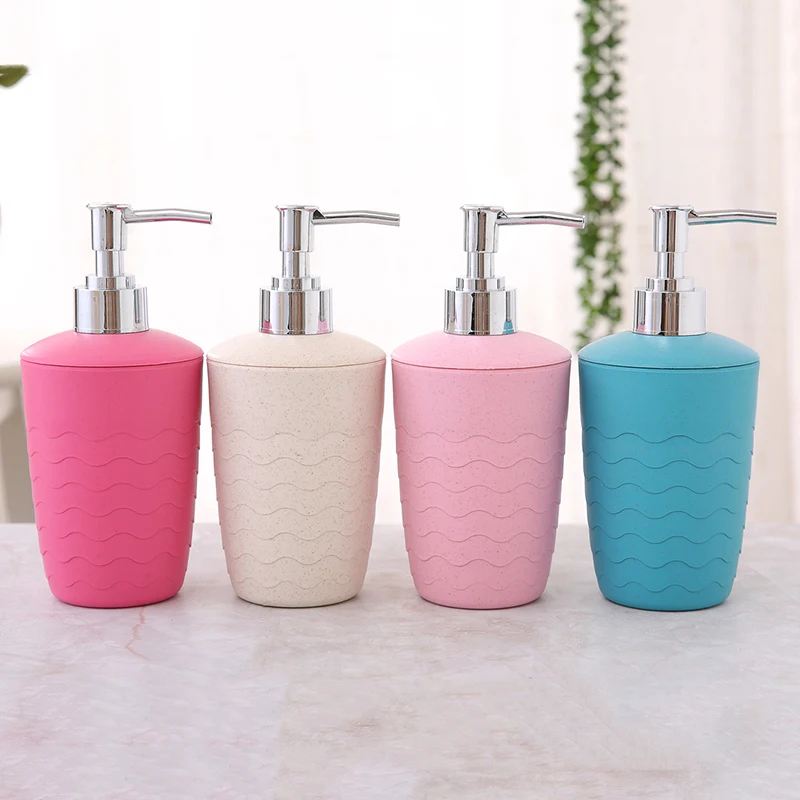 340ml Wheat straw Soap Dispenser Lotion Bottle Press Hand Sanitizer Bottle Liquid Soap Dispensers Bathroom Accessories