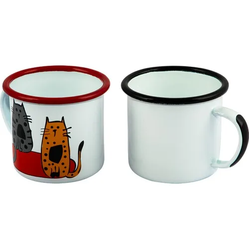 36 / 5000 translation results Biggdesign Cats Set of 2 Enamel Mug