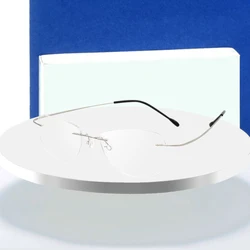 Fashion Rimless Eyeglasses Frame Optical Glasses Titanium Memory Alloy High Quality Prescription Eyewear for Men and Women