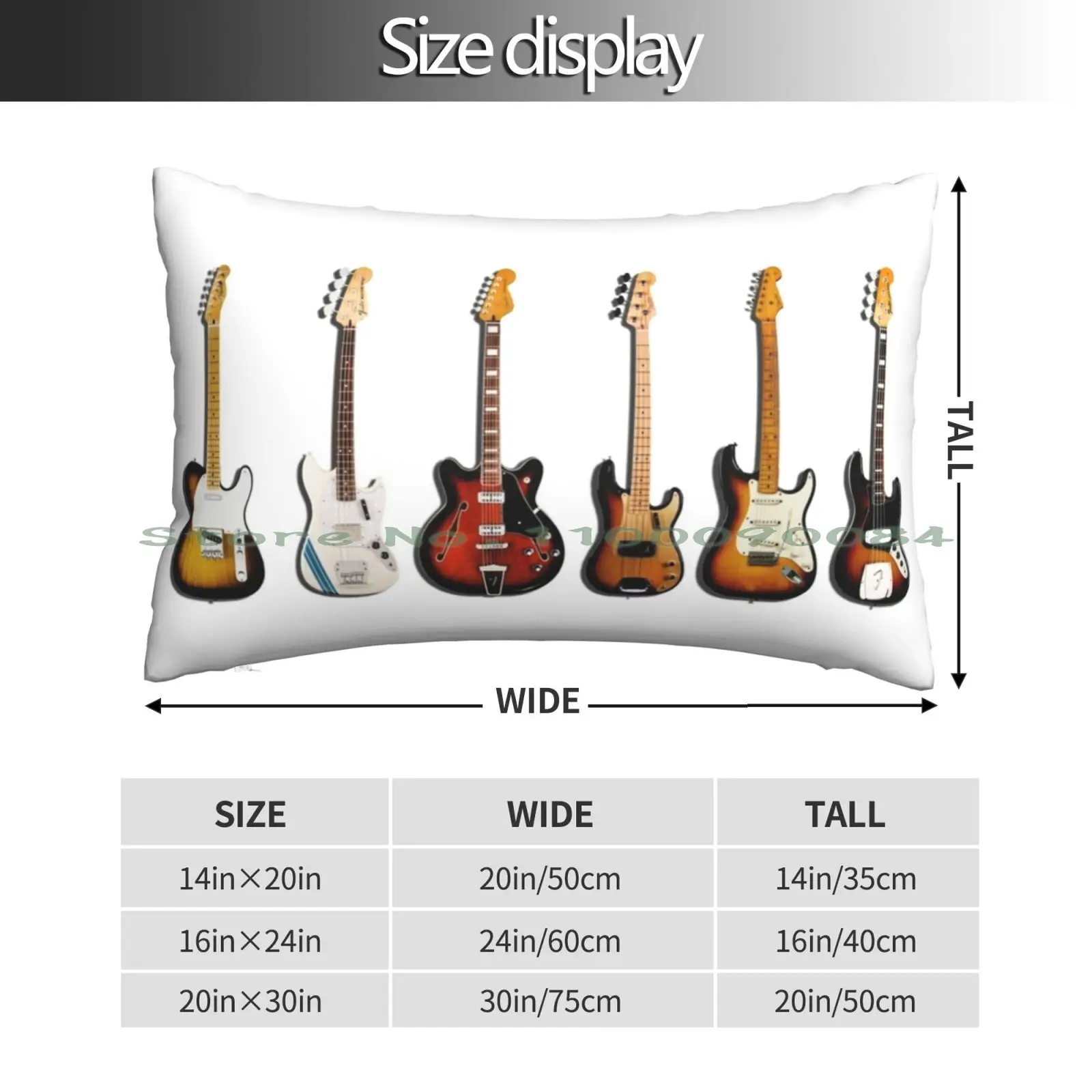 The Classic Guitar Collection Pillow Case 20x30 50*75 Sofa Bedroom Stratocaster Telecaster Precision Bass Bass Jazzbass Guitar