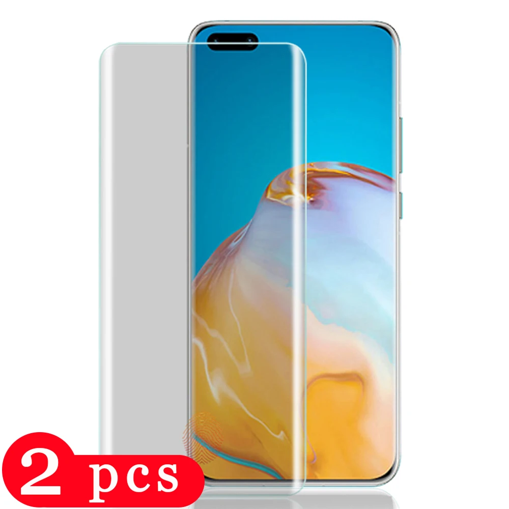 2Pcs untuk Huawei P40 Pro Plus Anti Gores untuk Huawei P40 Lite E Ponsel Pelindung Layar Pelindung Film kaca Smartphone