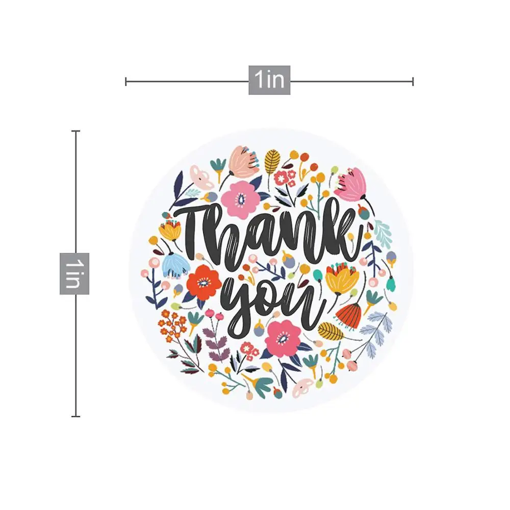 Tags Hundred Flowers Competing Beautiful Thank You Sticker Seal Label Handmade Custom  Scrapbook Gift