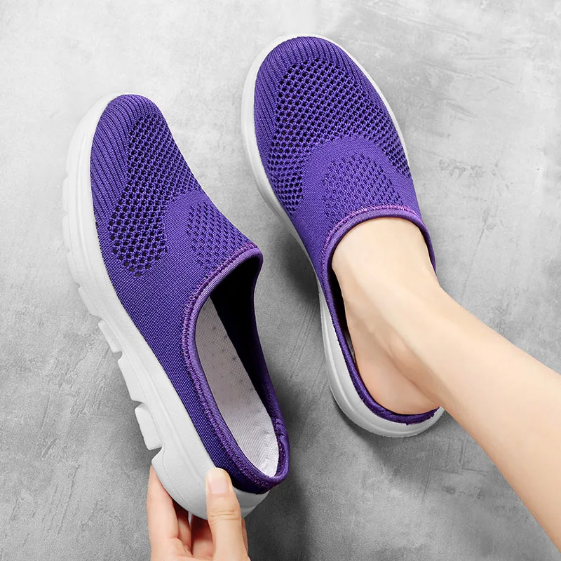 STRONGSHEN Women Shoes  Spring Casual Breathable Flying Woven Light Flat Shoes Women Casual Sneakers Flats Ladies Shoes