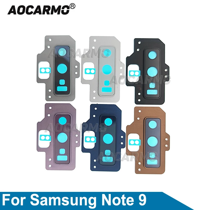 Aocarmo For Samsung Galaxy Note 9 Note9 Rear Back Camera Lens Glass Ring Cover With Frame 6.4\