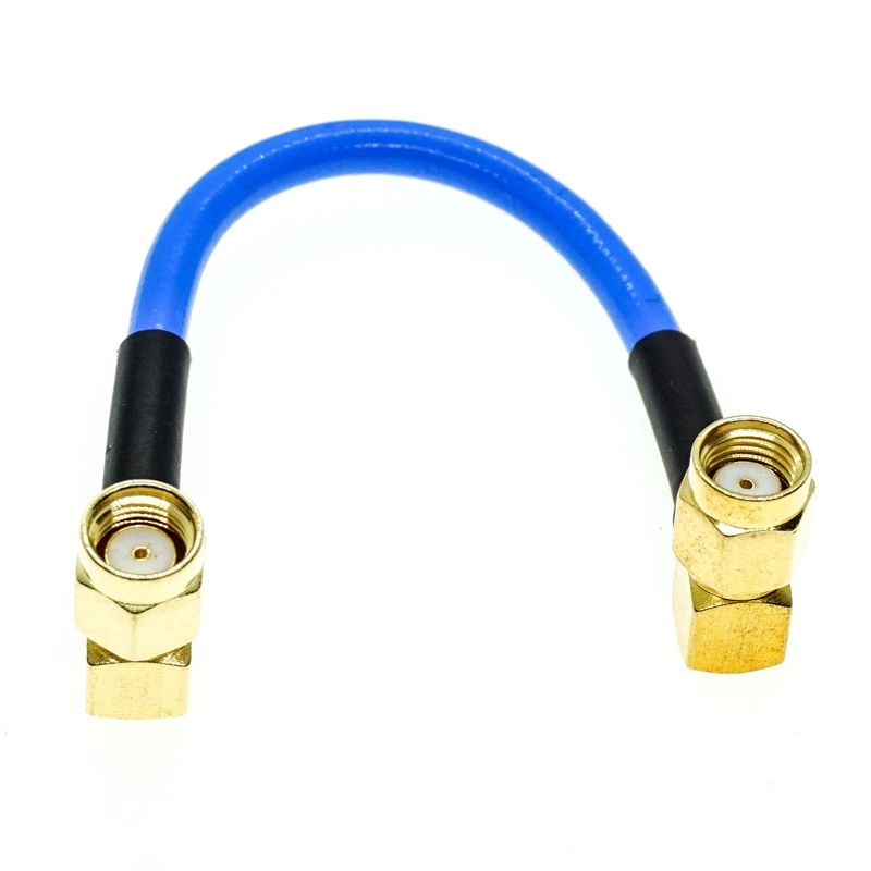 

RPSMA male right angle to RP SMA male right angle RA Connector RG402 RG-402 Semi Flexible Coaxial Cable 0.141" Blue