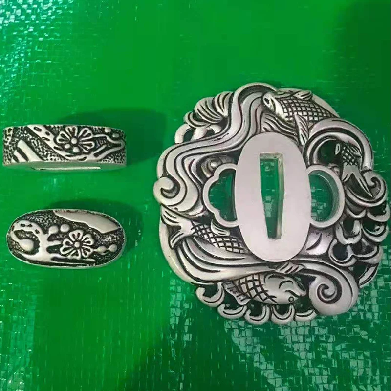 Zinc Alloy TSUBA menuki Japanese Sword Wakizashi Tanto Mountings Fittings