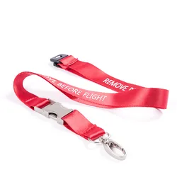 Luminous REMOVE BREFORE FLIGHT Lanyard Metal Buckle RED Ribbon Rope Sling for ID Case Holder Pilot Aviation Lover Airman
