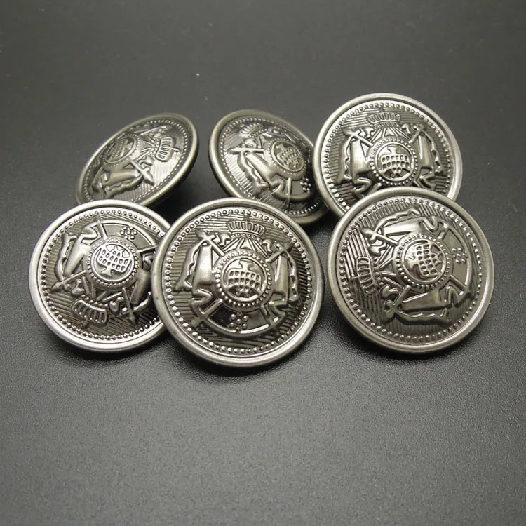 10pcs Vintage Copper Button for Men, Silver Coat Button, DIY Sewing Clothing Accessories, Fashion Jacket, Metal Button