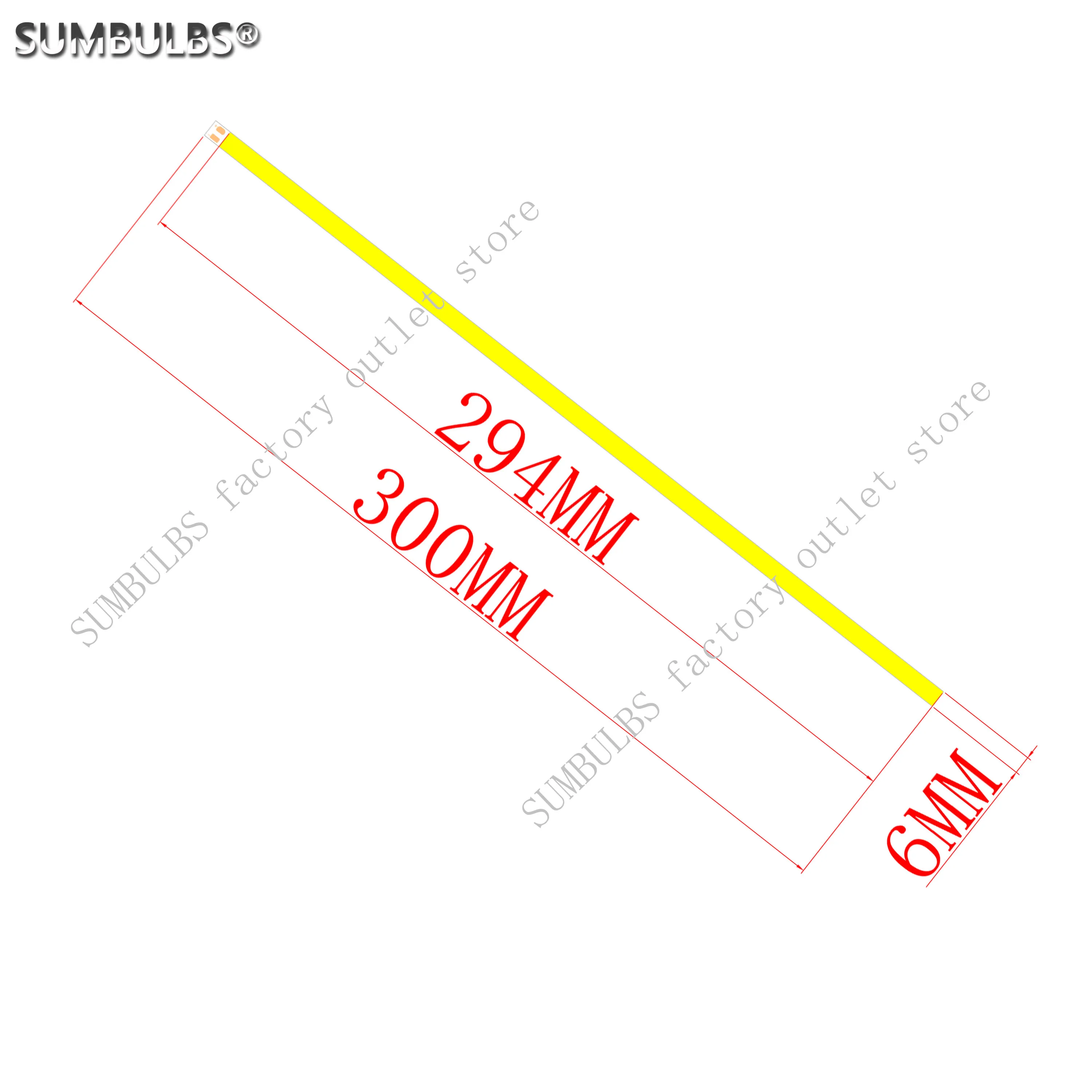 [SUMBULBS] 10 stks/partij 300x6 MM COB LED Strip Lichtbron 12 V LED 30 CM Flexibele LED Bar Verlichting voor Lampen Huis Lampen