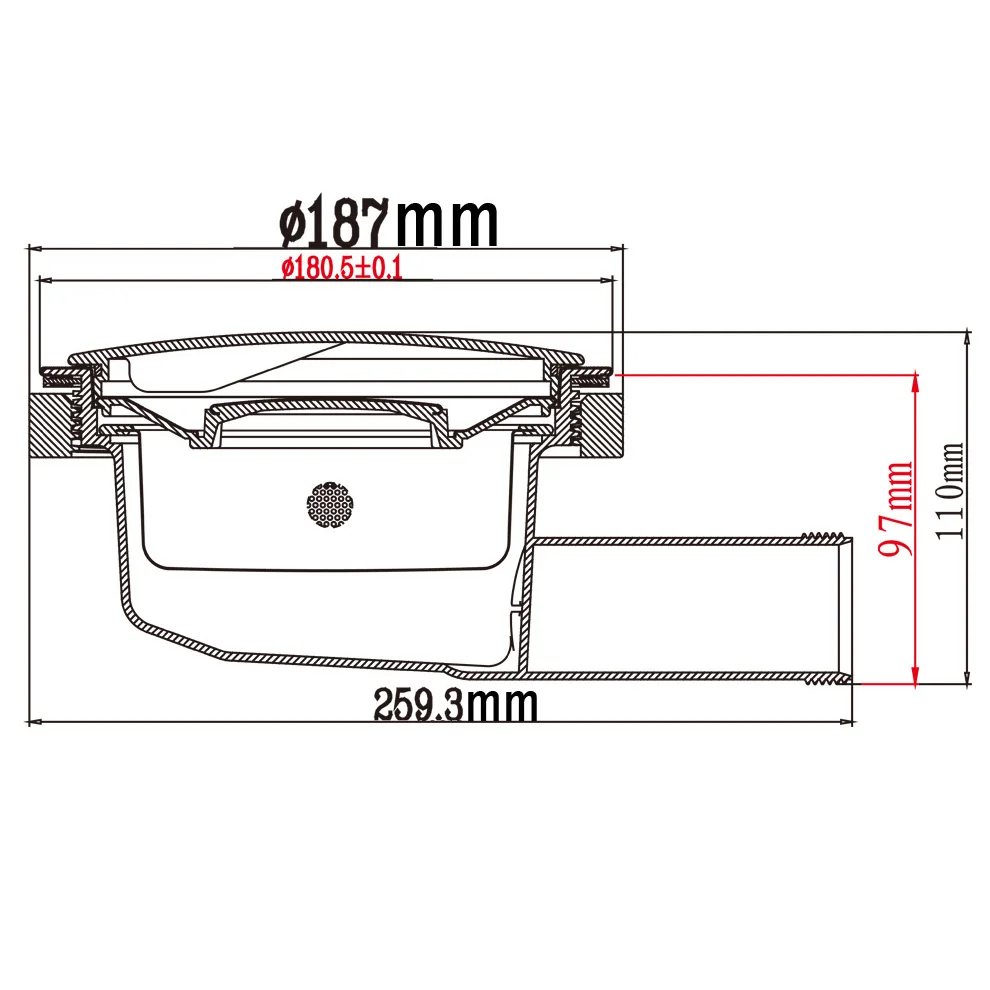 Talea Kitchen Sink Strainer 180mm Caliber Sink Rear Drainage Screen Filter Vegetable Washing Basin XP319