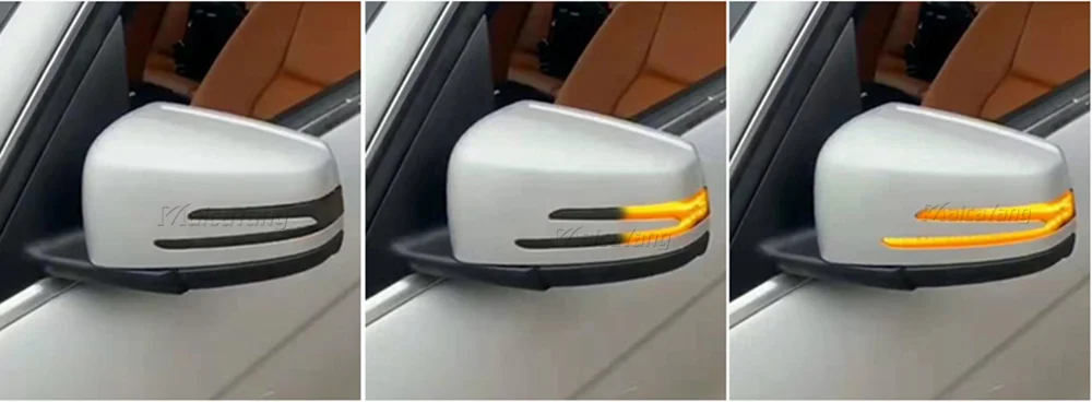 2 Stück Dynamische Blinkleuchte LED-Seiten-Spiegelanzeige für Mercedes Benz W204 CLA A B C E S GLA GLK CLS Klasse W176 W212 – Detail 13