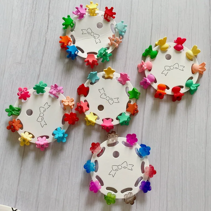 10pcs/set Candy Colors Mini Hairpin For Baby Girls Cute Hair Crab Claws Grip Bangs Kids Small Hair clips Crown Hairclip headwear