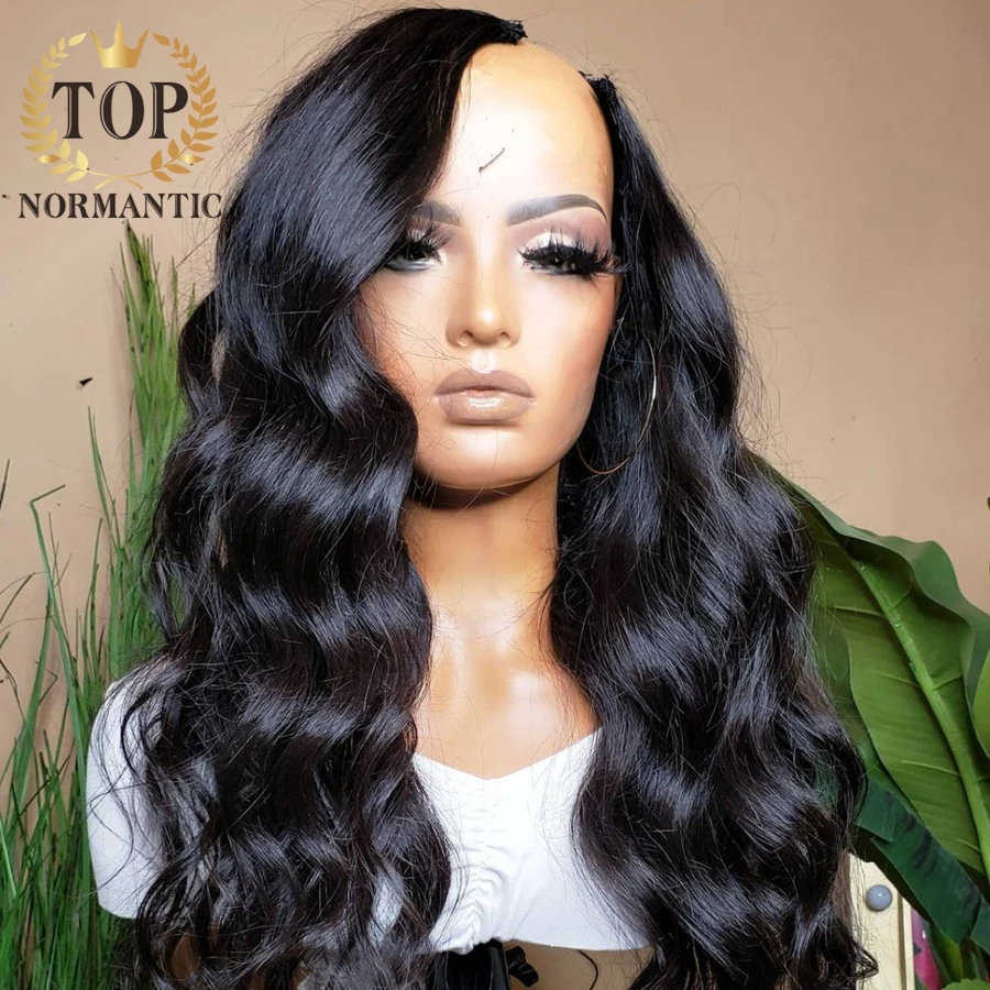 Topnormantic Body Wave V Part парик бразильские Remy человеческие волосы 150 плотность V часть парики натуральные цветные парики для черных женщин