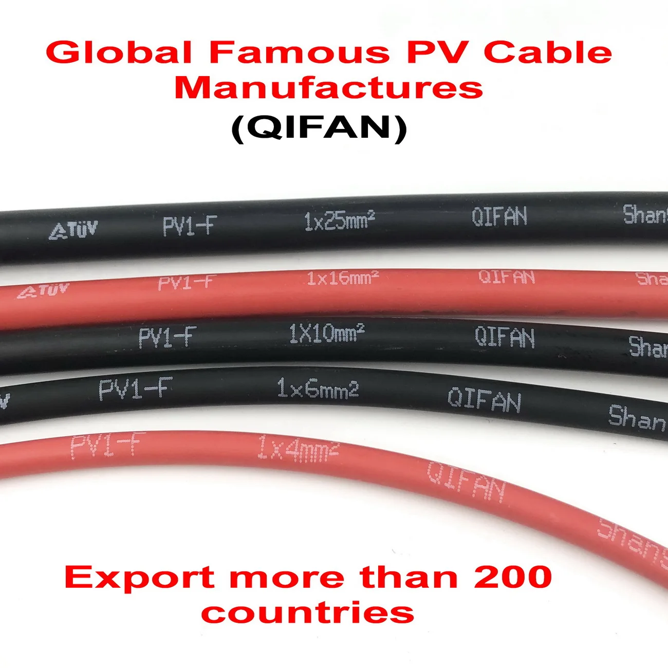 شحن مجاني 6mm2 كابل الطاقة الشمسية الأحمر أو الأسود PV سلك كابل 4mm 2 موصل نحاسي XLPE سترة TUV شهادة