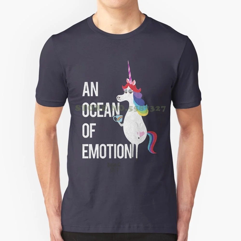 100% Cotton T Shirt For Boy Inside Out Rainbow Unicorn Ocean Of Emotion Mens Graphic T Shirt