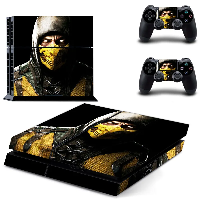 ملصقات لعبة مورتال كومبات PS4 بلاي ستيشن 4 غطاء لاصق الشارات لبلايستيشن 4 PS4 وحدة التحكم ووحدة التحكم جلود الفينيل