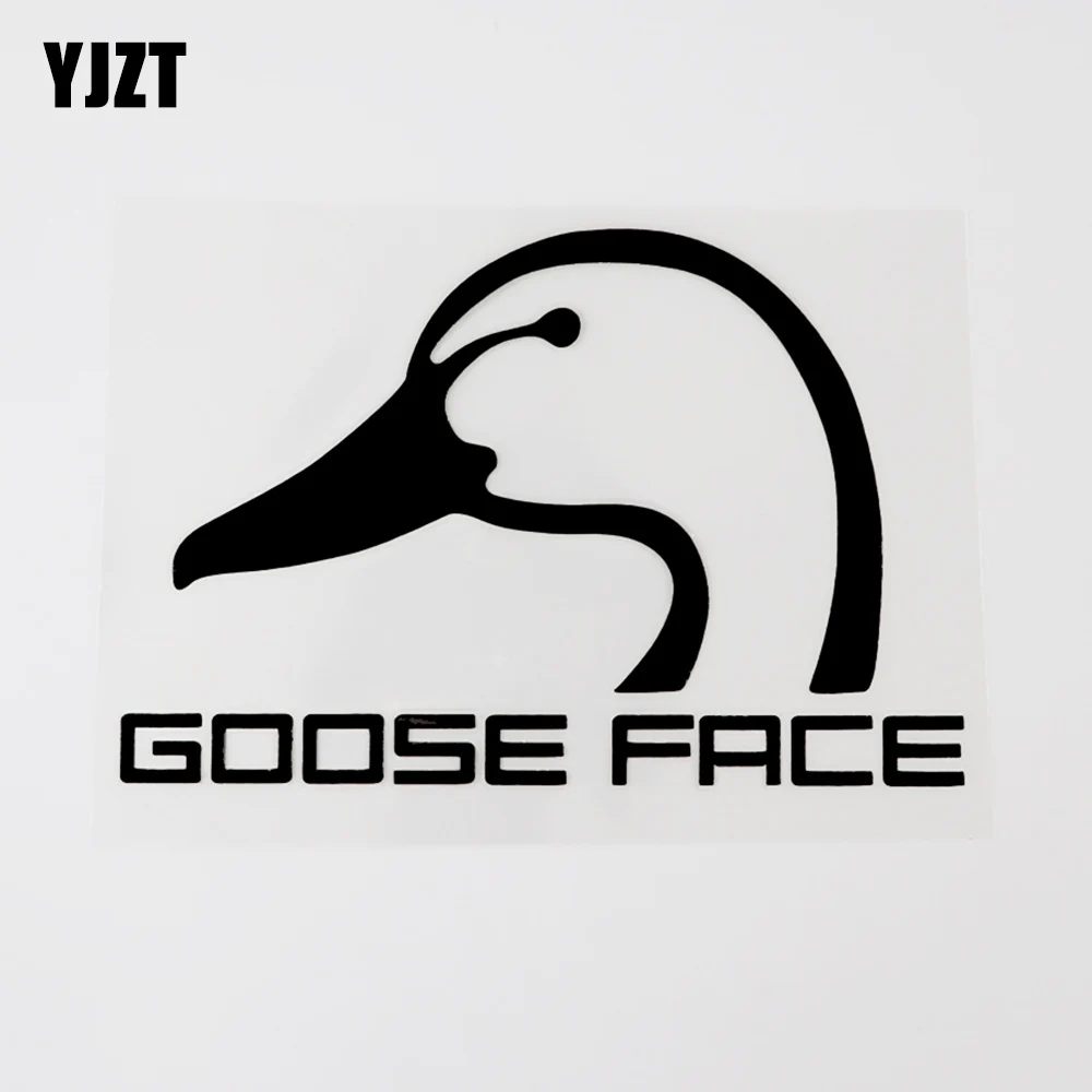 YJZT 15.6CM×10.3CM Interesting Animal Goose Face Decal Car Sticker Black/Silver Vinyl 8C-0636