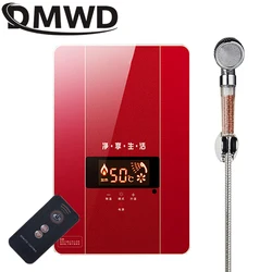 Remote Control 6000W Instant Electric Hot Water Heater Tankless Rapid Termal Cold Heating Tap Bath Shower Machine Free Storage