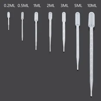 10 adet 0.2ml/0.5ml/1ml/2ml/3ml/5ml LDPE tek kullanımlık şeffaf plastik göz damlalığı Transfer payet mezun parfüm sıvı pipetler