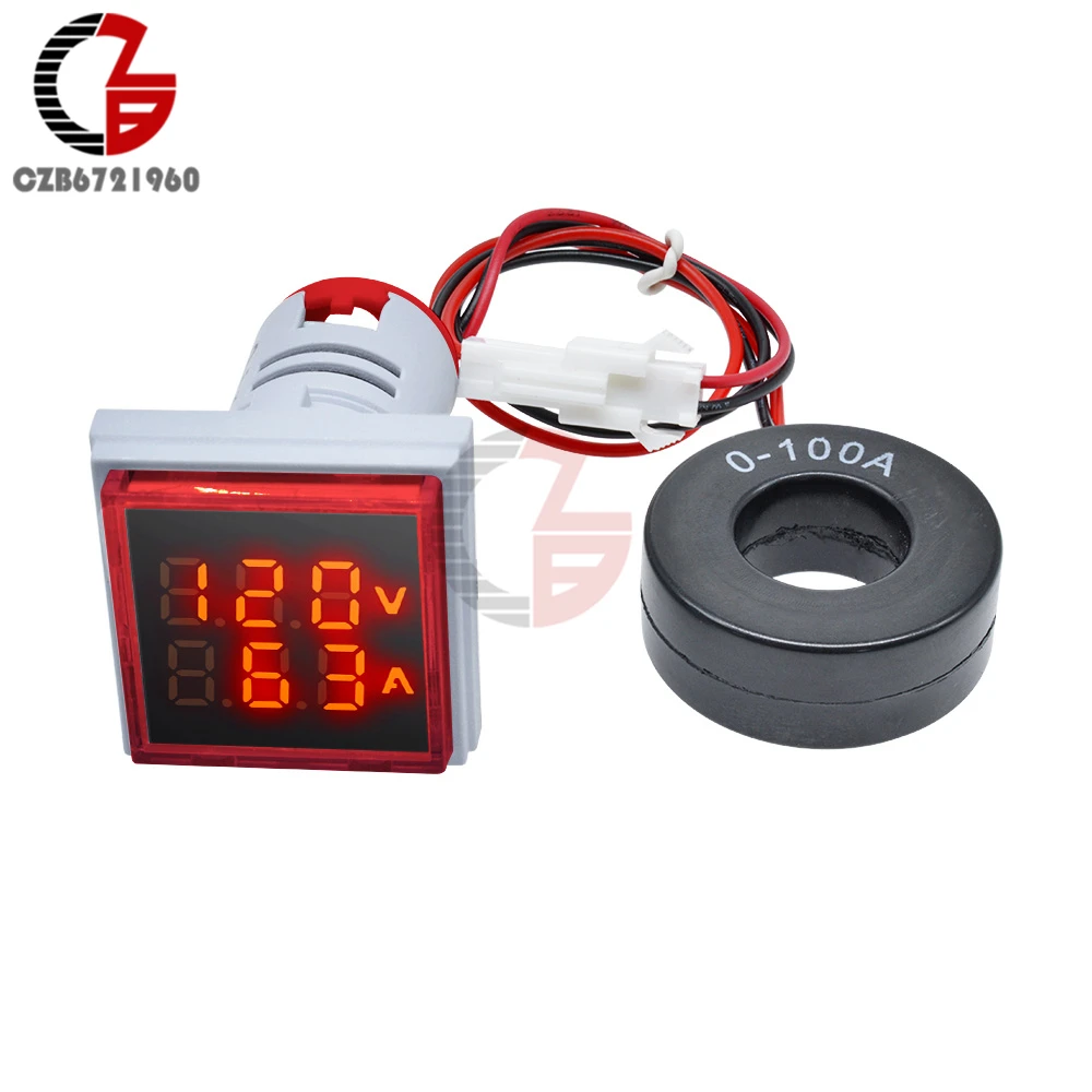 AC 50-500V 0-100A LED Digital Voltmeter Ammeter 110V 220V Voltage Current Meter Car Battery Volt Amp Tester Detector Monitor