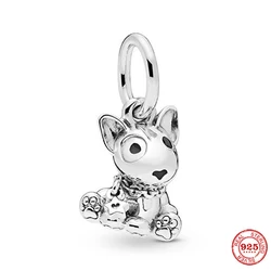 New 925 Sterling Silver Beads Puppy Dog Dangle Charm Fit Original Pandora Bracelet Silver 925 Diy Jewelry