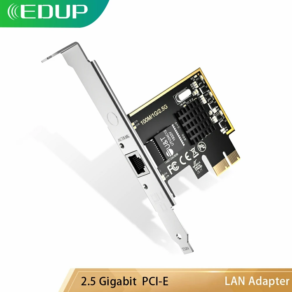 

EDUP RJ45 10/100/1000/2500Mbps NIC Controller LAN Adapter Converter PCI-E PCI Express Network Card 2.5 Gigabit Ethernet