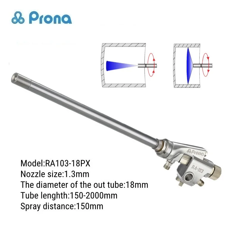 Prona RA103-PX Pesawat dan Pistol Semprot Cat Ekstensi Dinding Dalam, Pistol Semprot Dinding Bagian Dalam Tabung Panjang, Lukisan Pistol Pistol Pistol Air