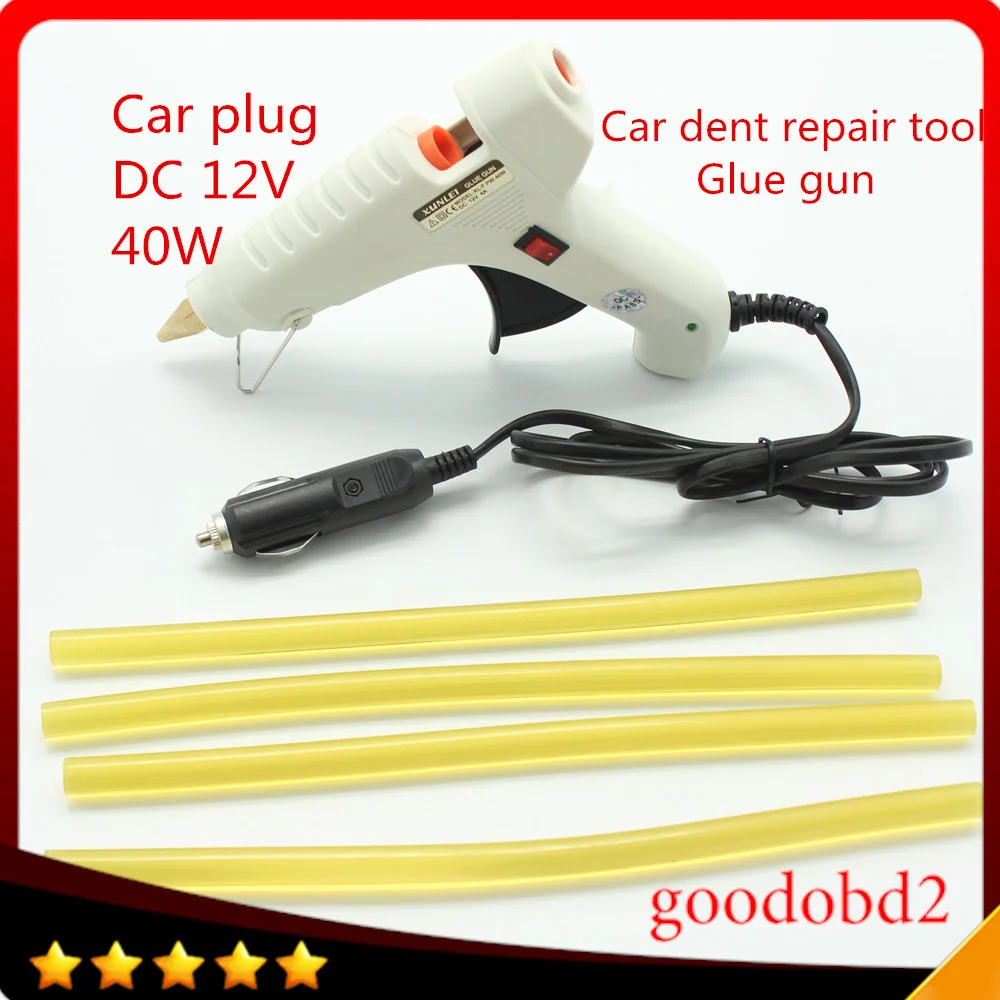 Car Tools Kit Glue Gun DC12V 40W Heat Gun Plug +Glue Sticks 4X 11*260mm For Car Dent Removal Paintless Dent Repair Tool