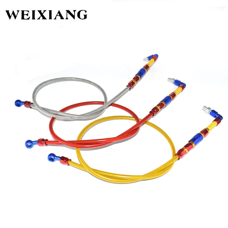 M10 100/220cm Universal Motorcycle Dirt Braided Brake Hose Line Aluminium Brake cable Hydraulic Banjo pipe Fit ATV Dirt Pit Bike