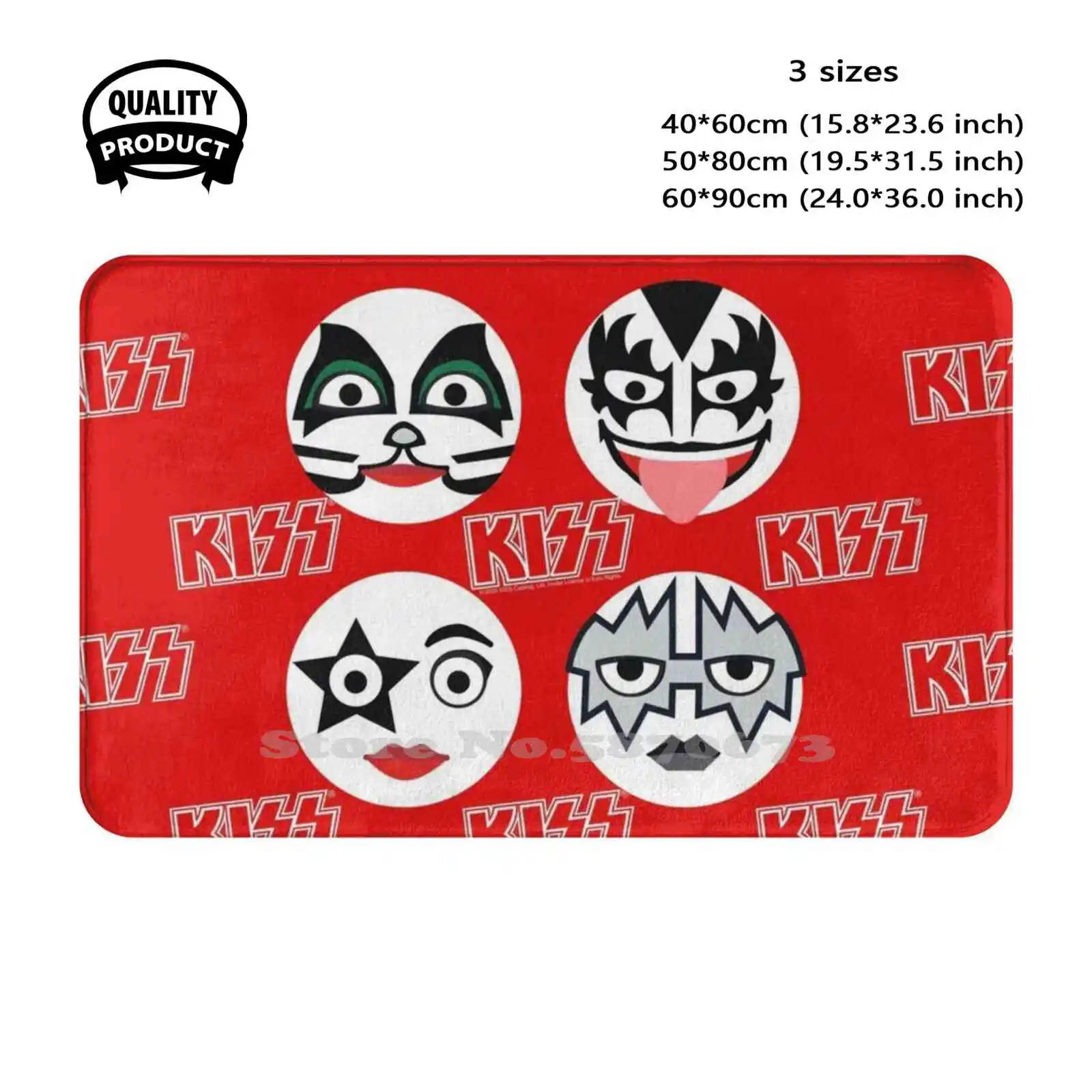 Kiss Band Soft Cushion Home Carpet Door Mat Car Rug Kiss Fan Art Kiss Band Kiss Music Kiss The Band Kiss Fanart Glam N Roll 70S