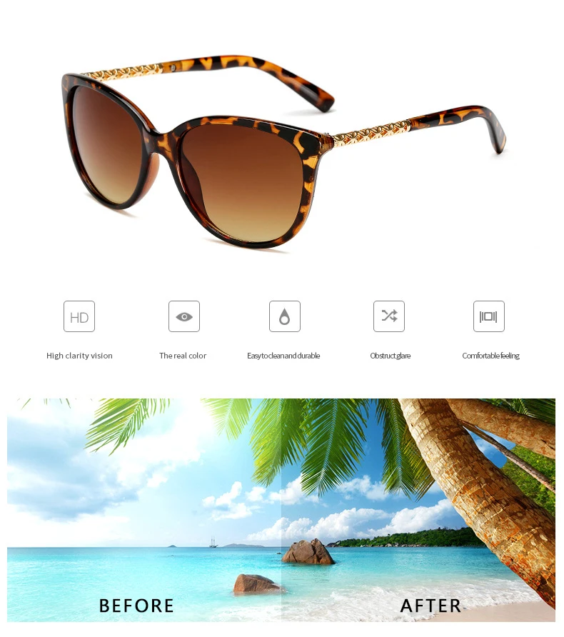 Neue Vintage Marke Design Damen Cat Eye Sonnenbrille Frauen Rahmen Luxus Sonnenbrille Für Weibliche UV400 – Detail 3