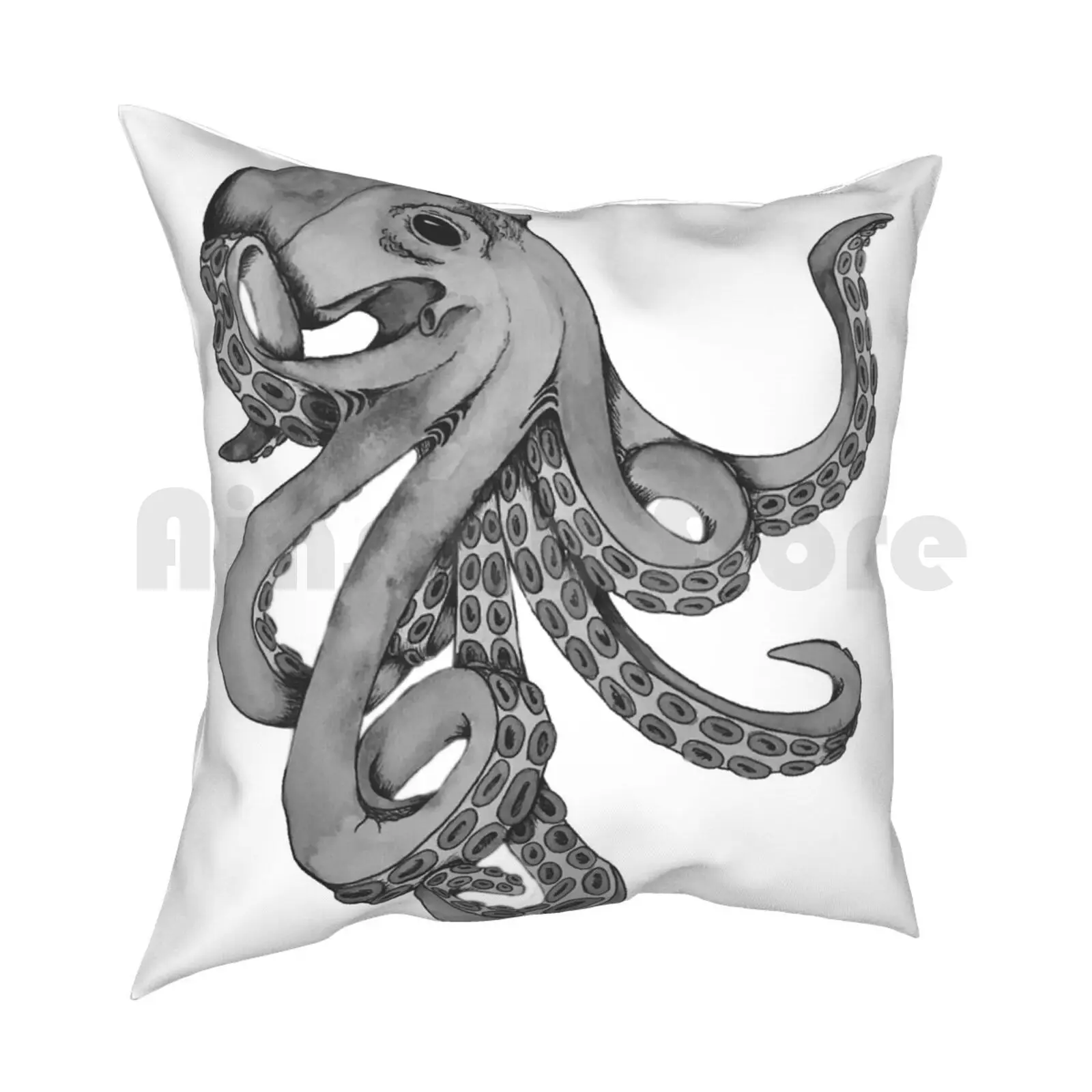 Fantasy Octopus Pillow Case Printed Home Soft Throw Pillow Fantasy Octopus Squid Ocean Space Mystical Myth Mythical Pen