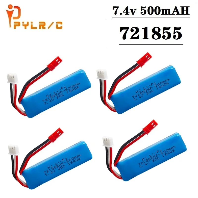 1-4PCS 7.4V 500mAh 752560 Lipo Batteryfor WLtoys A202 A212 A222 A232 A242 A252 4WD Remote control high speed toy cars