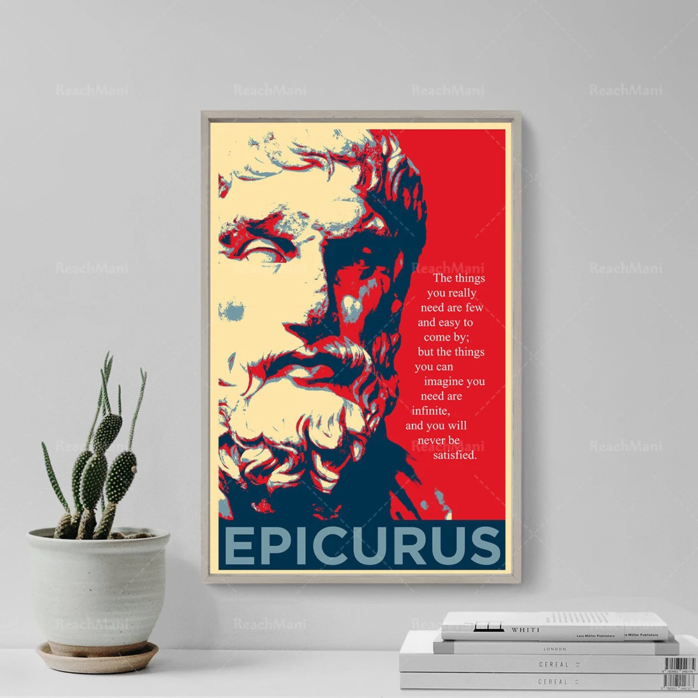 

Epicurus Quote - The Things You Really Need Are Few And Easy to Come By - Poster Original Art Print Photo Wall Home Decor